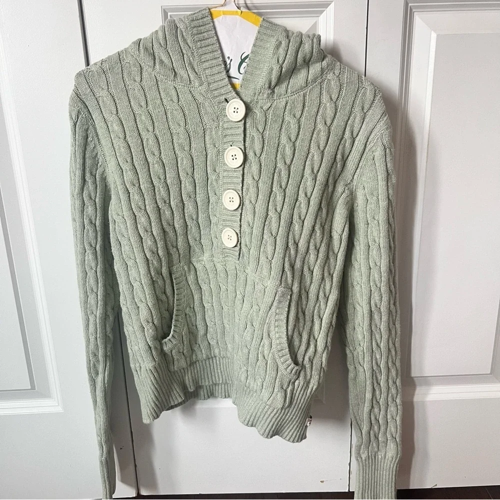 Polo Jeans Ralph Lauren Sage Cable Knit pullover Sweater kids sz L